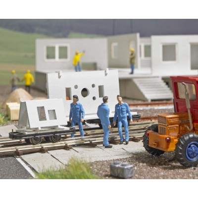 Feldbahnwagen beladen mit Betonelementen, Länge 29 mm